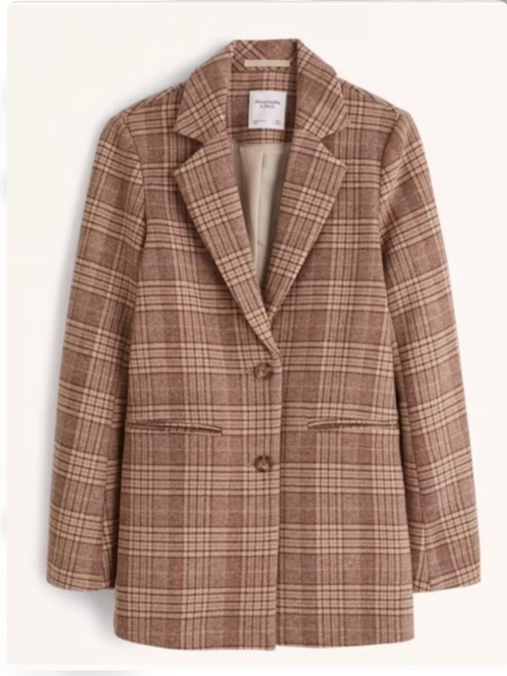 NWOT A+F  Plaid Single-Breasted Blazer